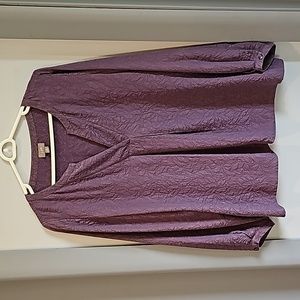 Ladies JJill silk/ cotton blouse,  PM, gray/purple